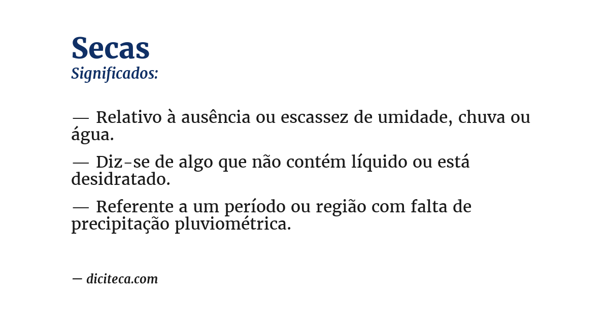 Significado de secas