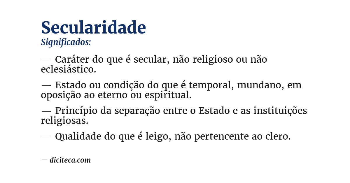 Significado de secularidade