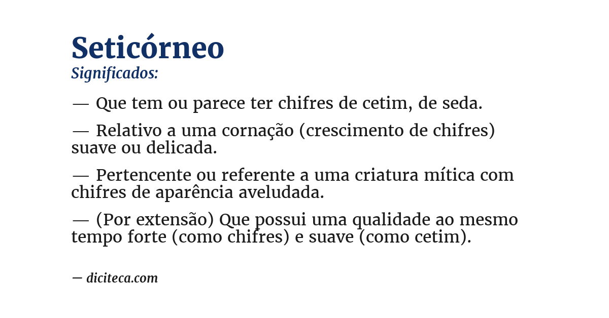 Significado de seticórneo