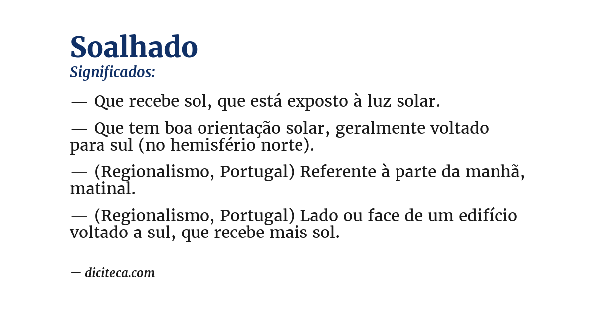 Significado de soalhado