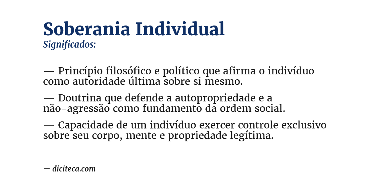 Significado de soberania individual