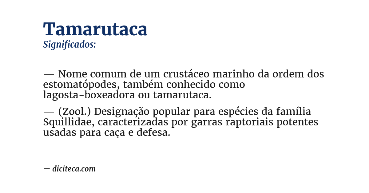 Significado de tamarutaca