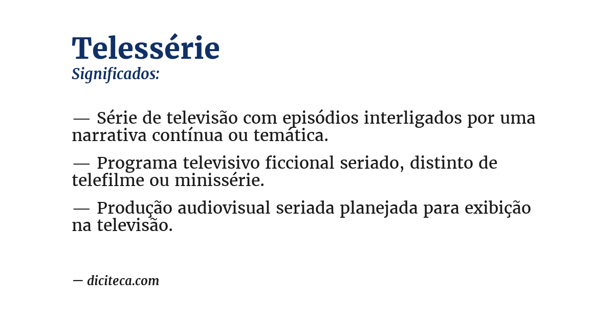 Significado de telessérie