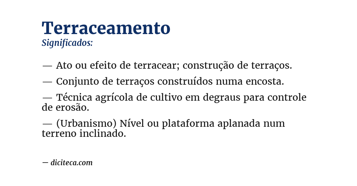 Significado de terraceamento