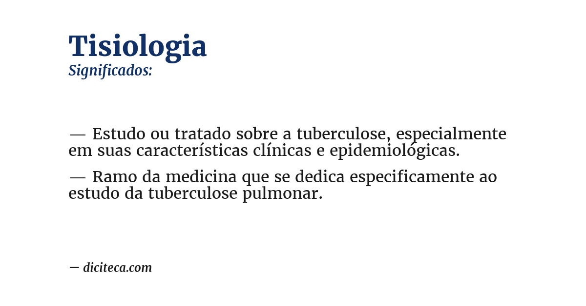 Significado de tisiologia