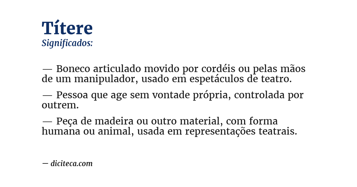 Significado de títere