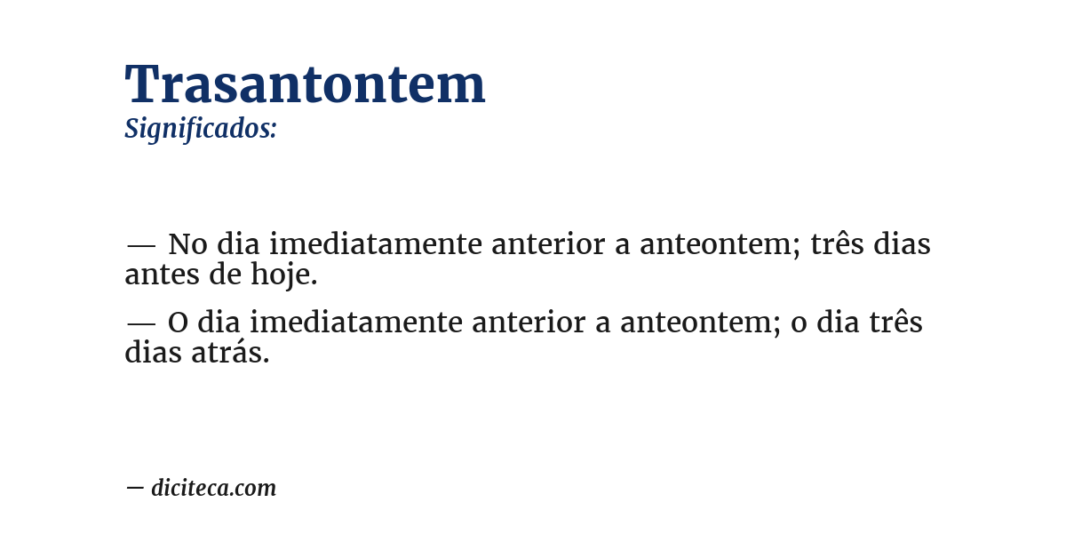 Significado de trasantontem