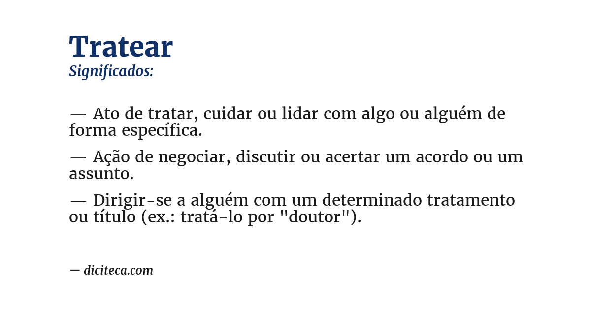 Significado de tratear