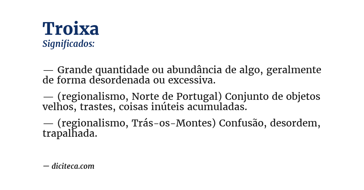 Significado de troixa