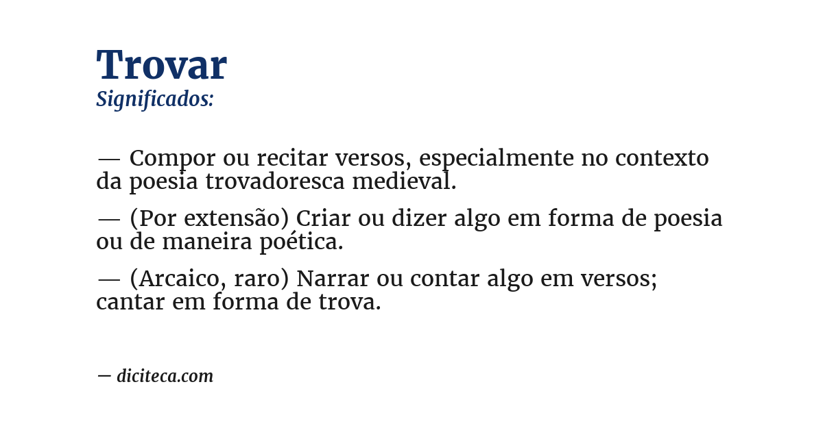 Significado de trovar