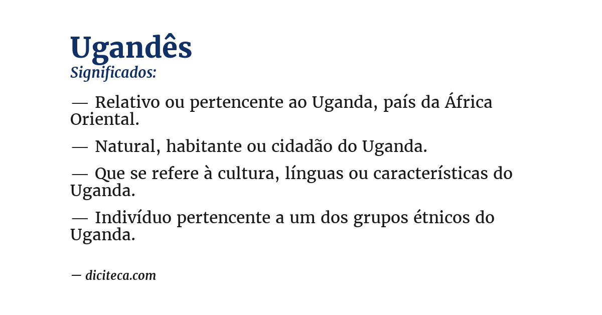 Significado de ugandês