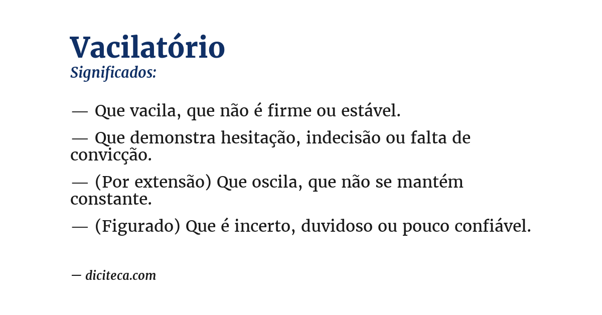 Significado de vacilatório