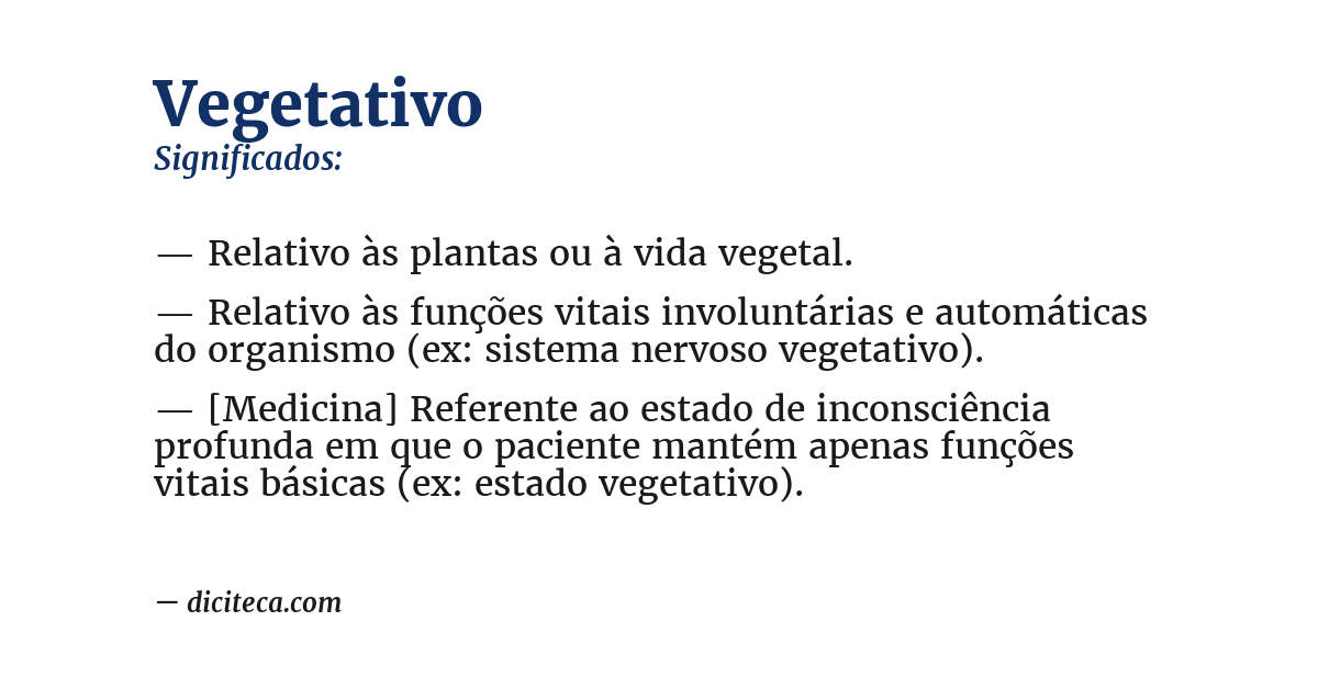 Significado de vegetativo