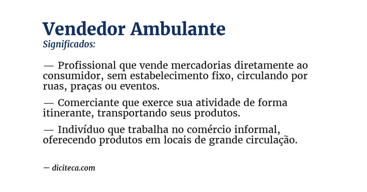 Significado de vendedor ambulante