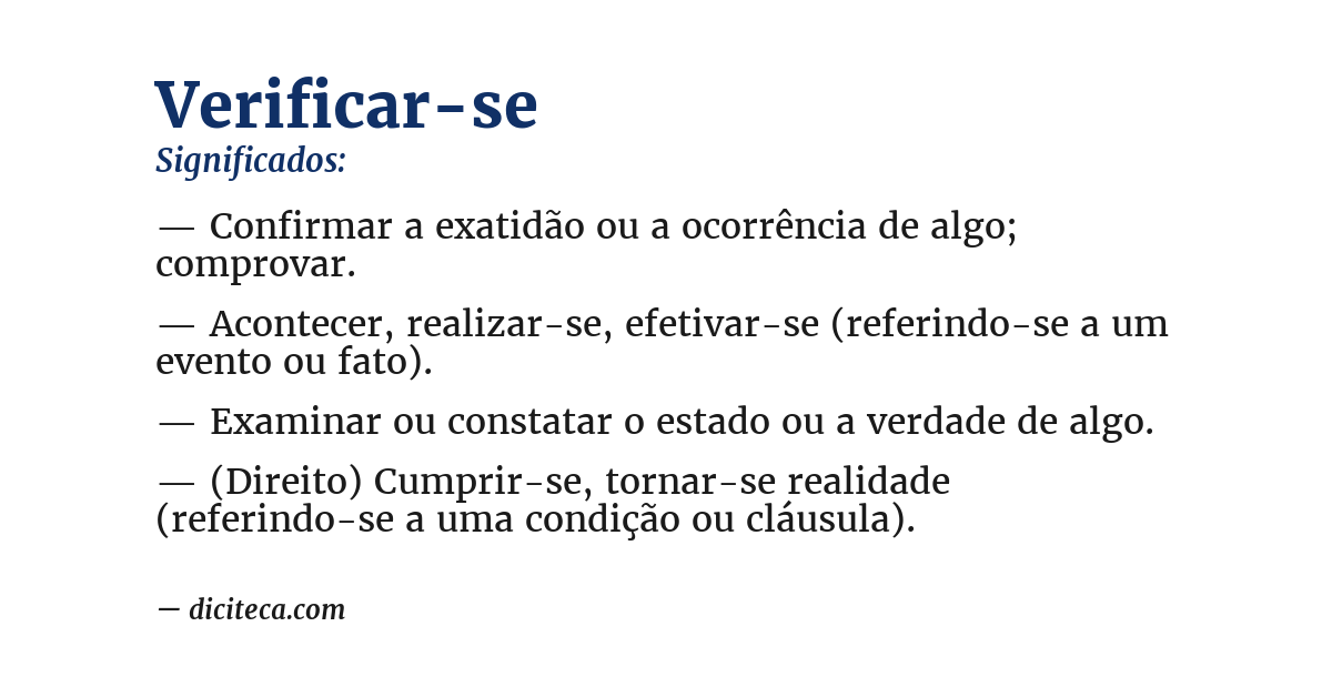 Significado de verificar-se
