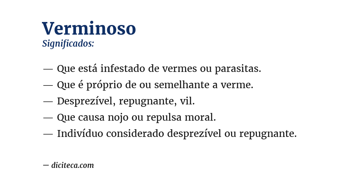 Significado de verminoso