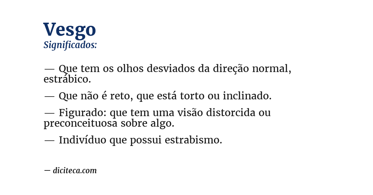 Significado de vesgo