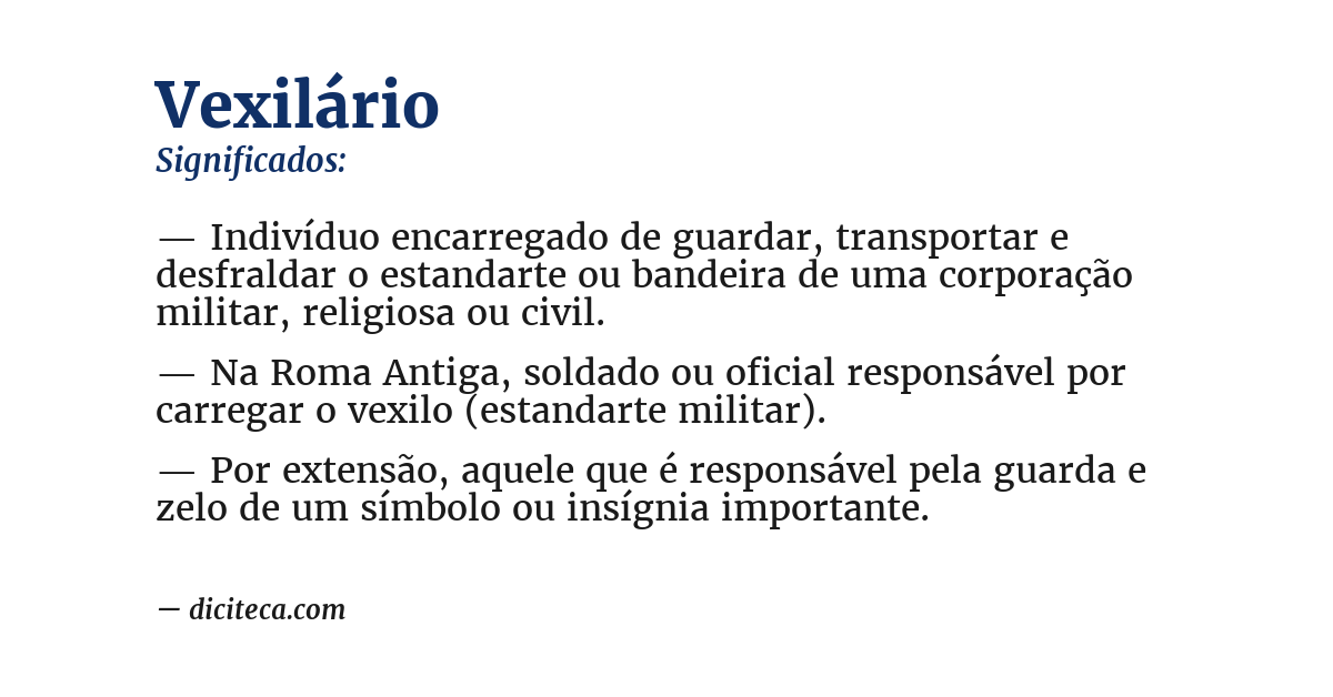 Significado de vexilário
