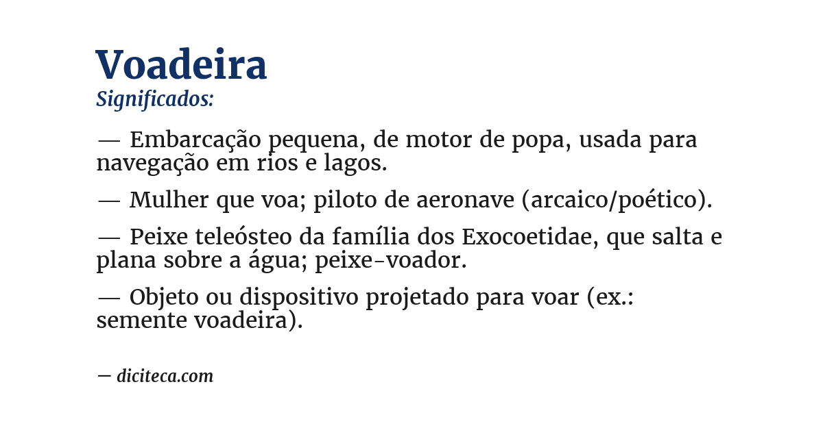 Significado de voadeira