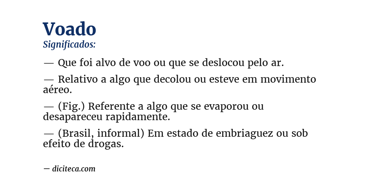 Significado de voado