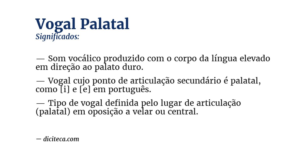 Significado de vogal palatal
