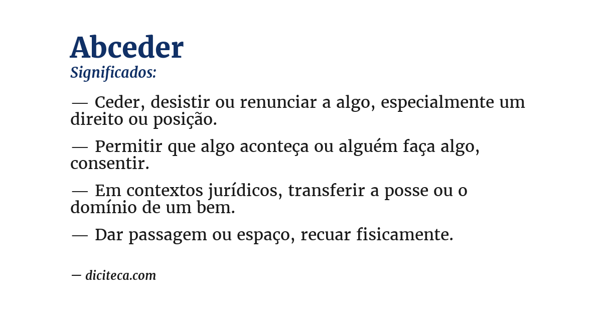 Significado de abceder