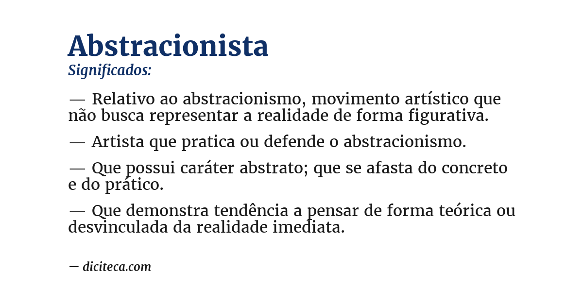 Significado de abstracionista