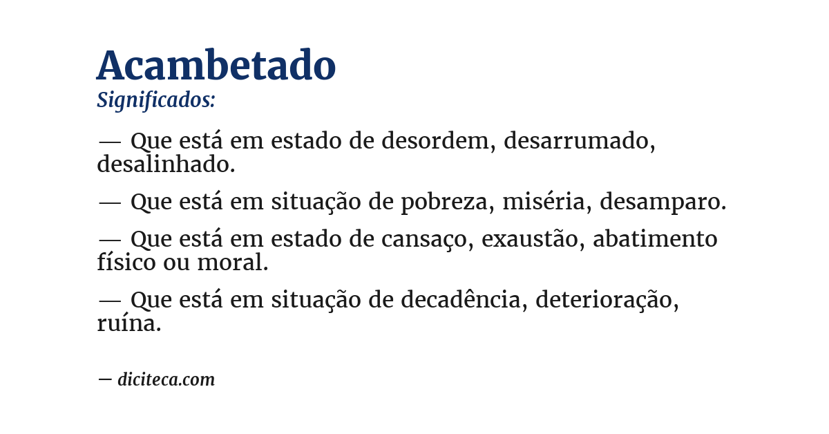 Significado de acambetado
