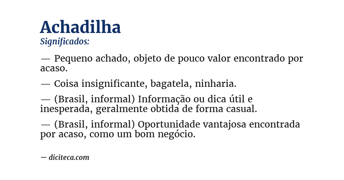 Significado de achadilha