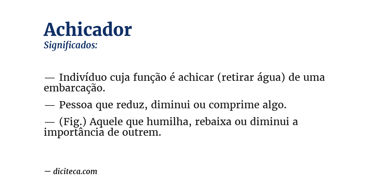 Significado de achicador