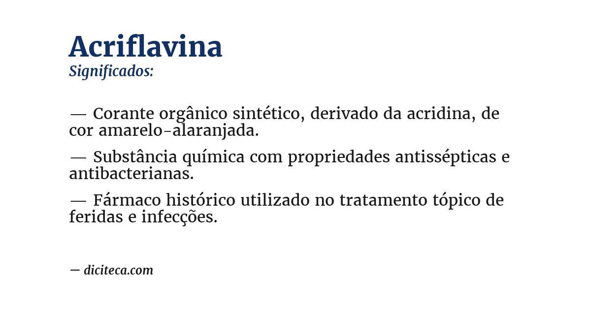 Significado de acriflavina
