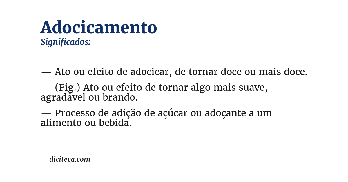 Significado de adocicamento