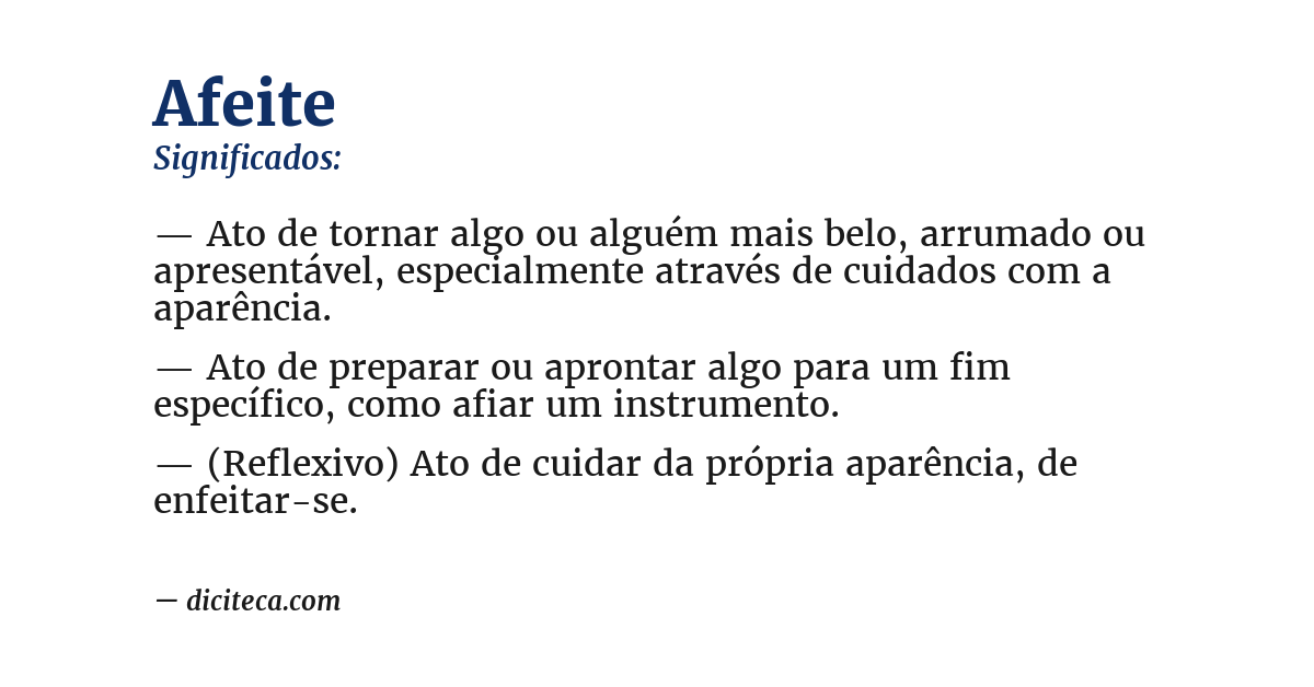 Significado de afeite