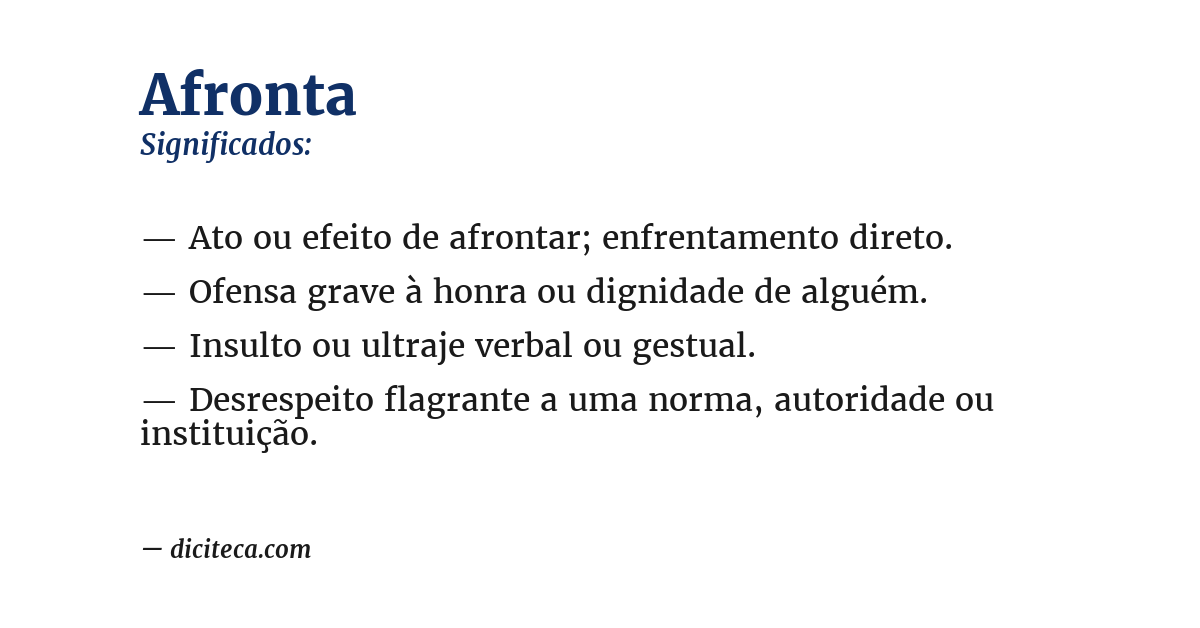Significado de afronta
