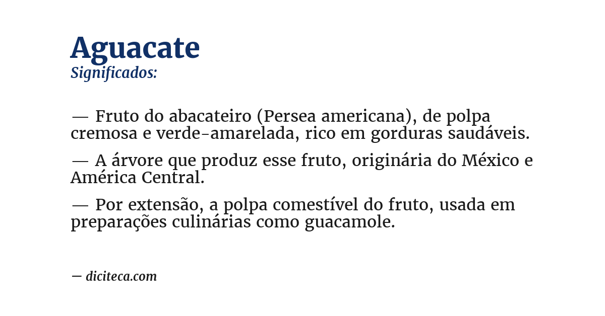 Significado de aguacate