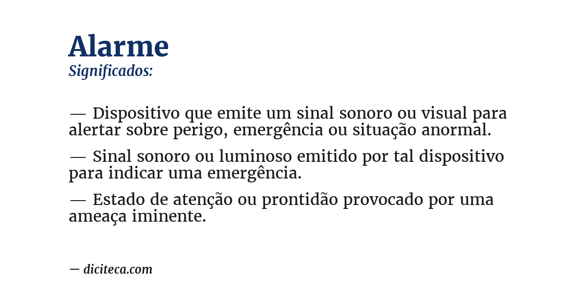 Significado de alarme