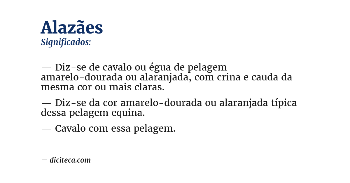 Significado de alazães