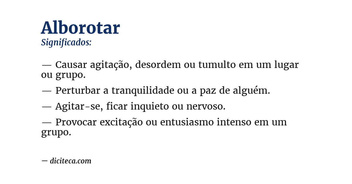 Significado de alborotar