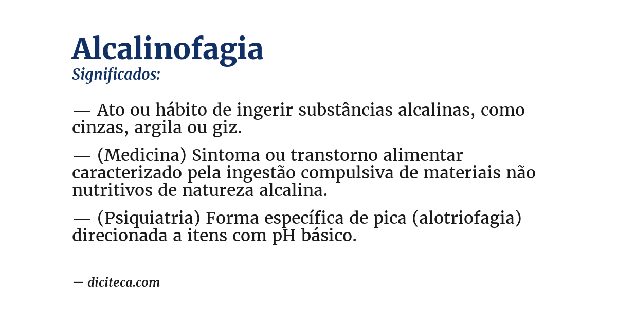 Significado de alcalinofagia