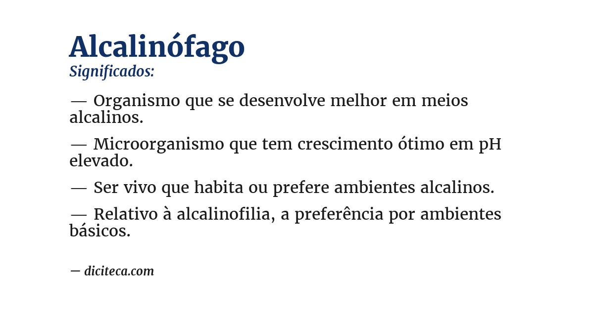 Significado de alcalinófago