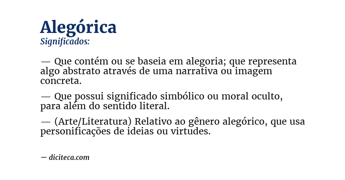 Significado de alegórica