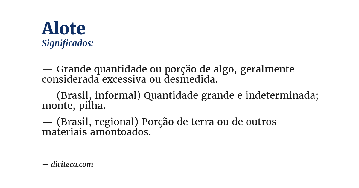 Significado de alote