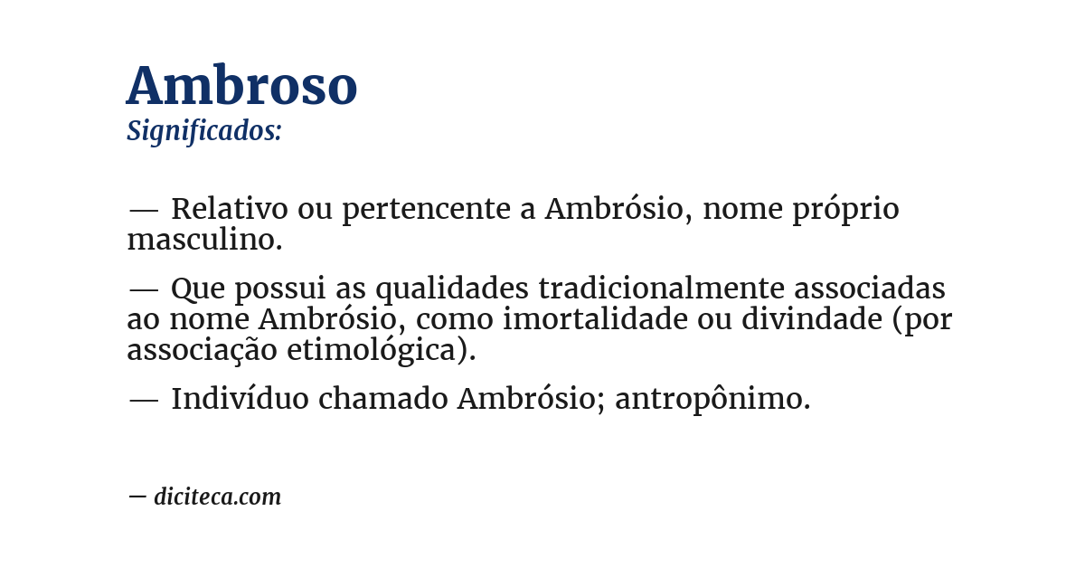 Significado de ambroso