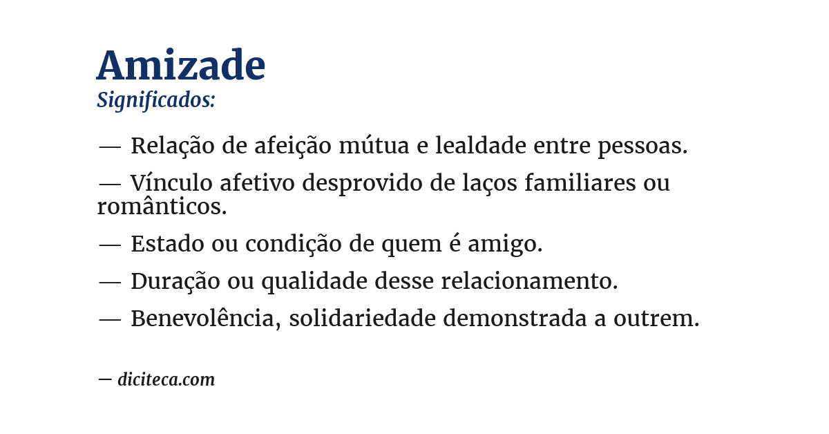 Significado de amizade