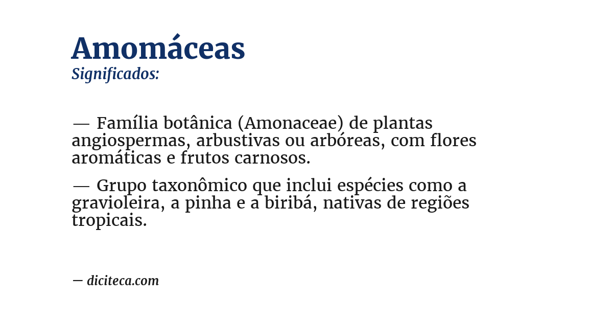 Significado de amomáceas