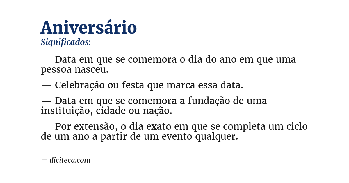 Significado de aniversário