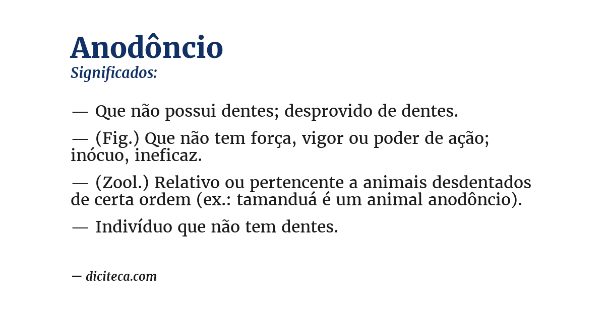 Significado de anodôncio