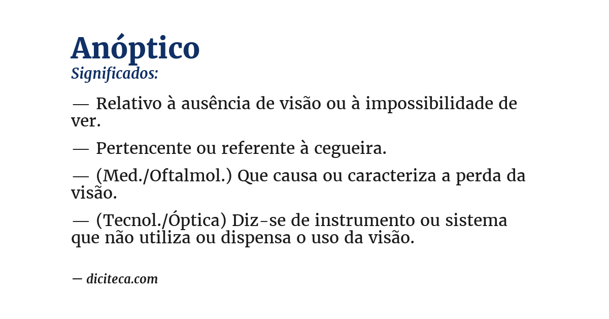 Significado de anóptico