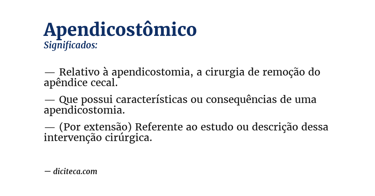 Significado de apendicostômico