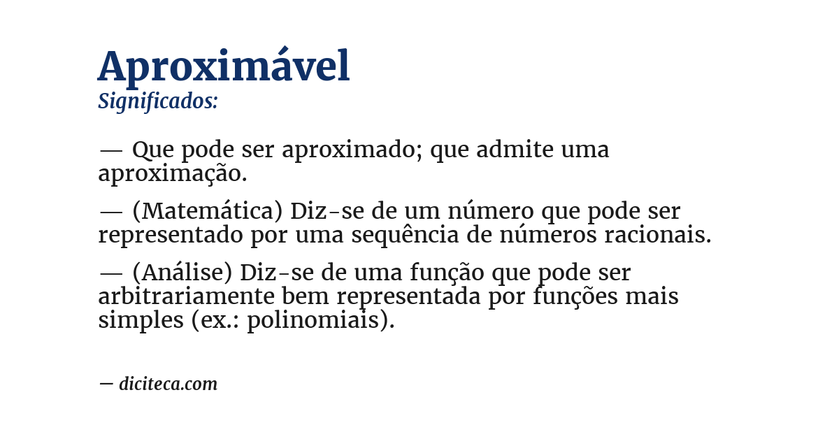 Significado de aproximável